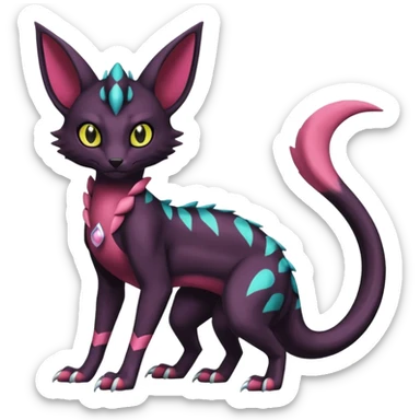 Shiny Salandit-Umbreon-Serval-Noivern-Noibat-Hybrid (Full body) sticker