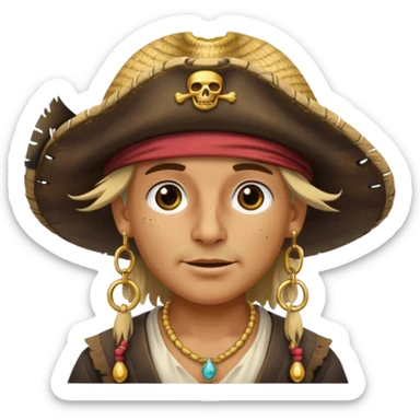 Pirate with a straw hat sticker