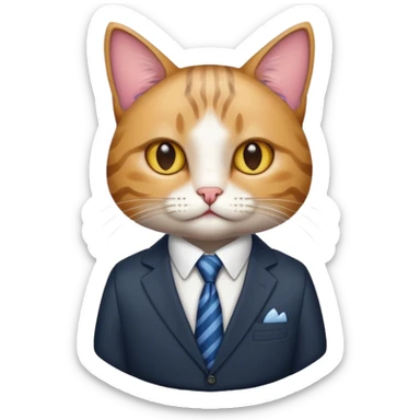 Cat in a business suit  sticker