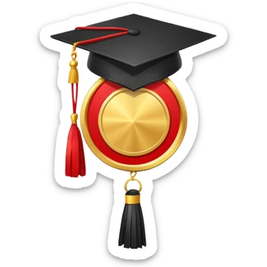 🏅 Medal + Graduation Cap sticker