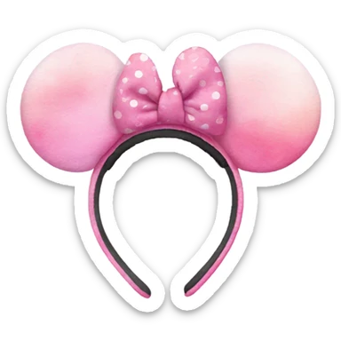 pink watercolor Minnie Mouse headband  sticker