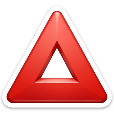 a red downward triangle sticker