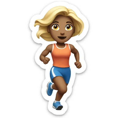 Blonde princess going for a run sticker