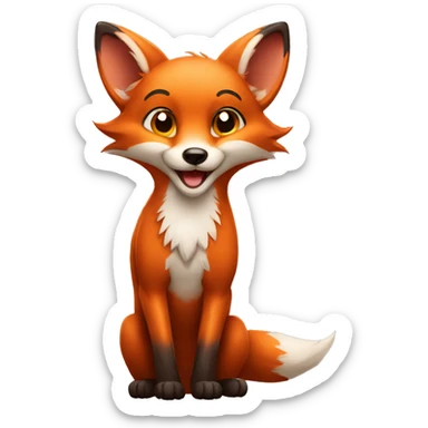 flirtatious loving fox sticker