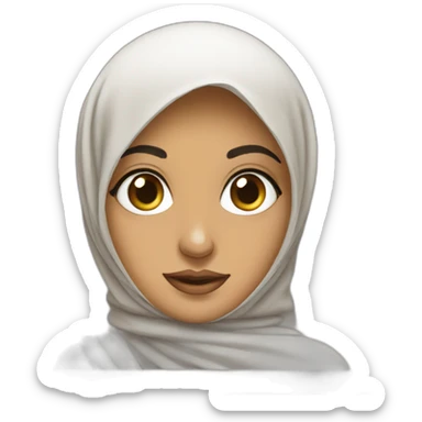 hijab indian women with very big eyes sticker