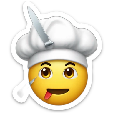  A boo from Mario bros with a chef hat and a knife  sticker