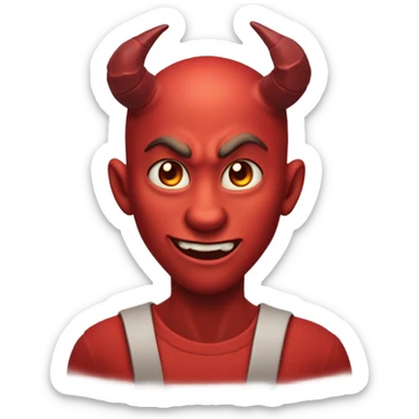 Devil with heart face sticker