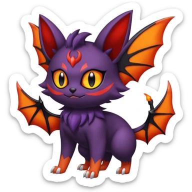 Noibat-Litten-Torracat-fusion-Fakemon-Pokémon-creature  sticker