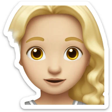 white toddler with shoulder length blonde hair and hazel eyes sticker