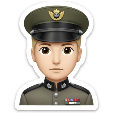 Star Wars Imperial officer with kepi hat and no shoulder boards, olive-gray uniform sticker