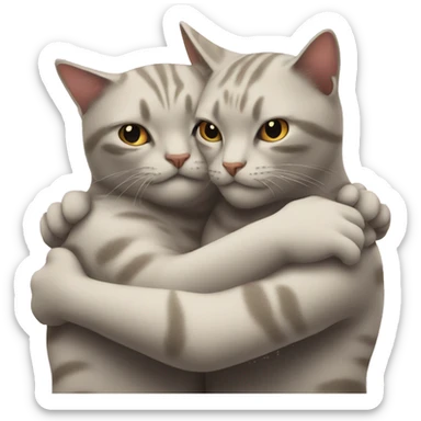 2 cats hugging sticker