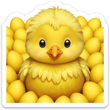 Little Chick with lof of hearts sticker