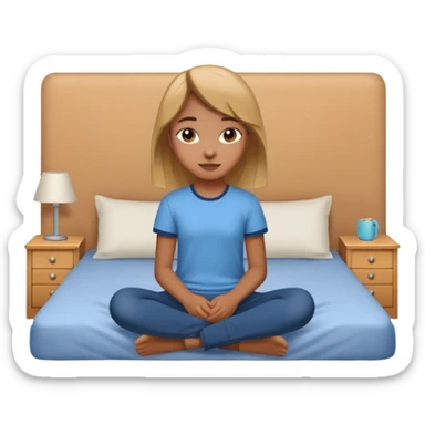 Jeune fille ado assise sur  un lit sticker