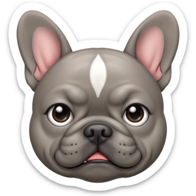 Grey French bulldog crying sticker