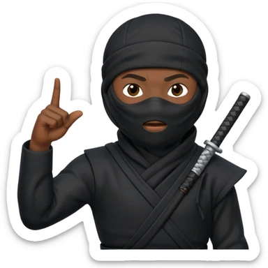 Crea un memoji con este emoji 🥷🏽 y este👈🏽 sticker