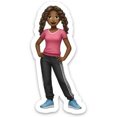 Girl wearing track pants  sticker