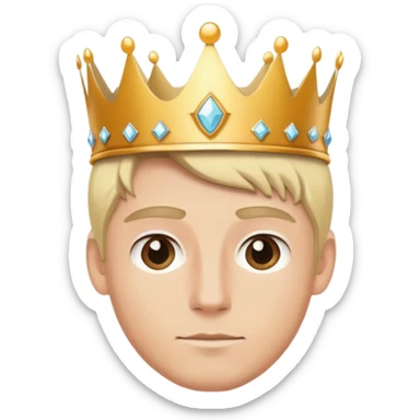 a blond sport man with a crown  sticker