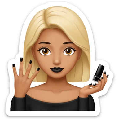  With ber Black nail sticker