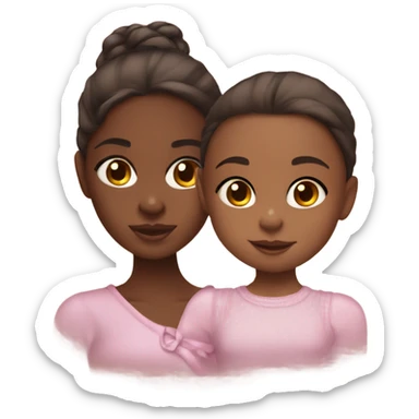 Pretty brown skin girl with baby girl who looks just like her  sticker