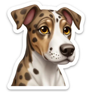 brown and white Catahoula leopard dog sticker