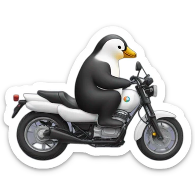 Un pingouin sur une moto sticker