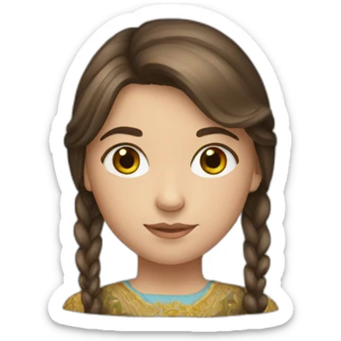 Ukrainian girl with brown hair sticker