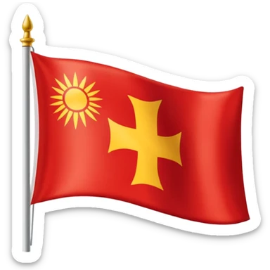 Una bandera con 3 franjas horizontales, la primera roja, la segunda amarilla y la tercera morada sticker