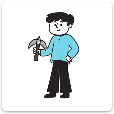 Minecraft Steve character in hand drawn doodle style sticker