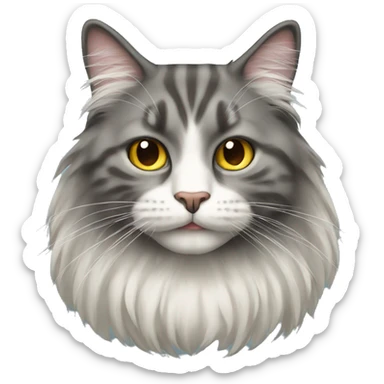 long haired cat sticker