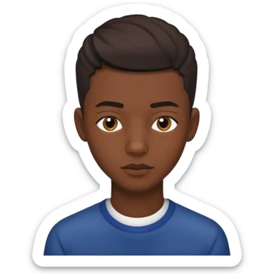 Une homme de 17 ans il a la peau noir foncé , des lèvres pulpeuses  . Il a un taper  sticker