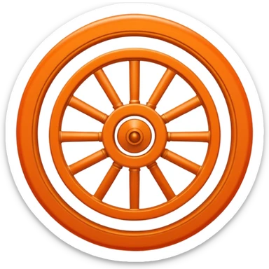wheel of samsara, circular wheel with spokes, representing cycle of life death and rebirth, simple spiritual harmonious design, stylized as an emoji sticker