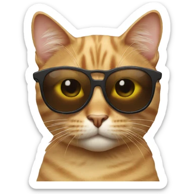 Cat with sunglasses sticker