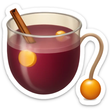 mulled wine in beige cup sticker