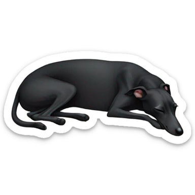 Black greyhound sleeping curled up sticker