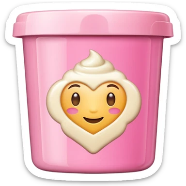 pink cream packaging sticker