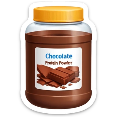 chocolate protein powder jar labeled chocolate picure icon sticker