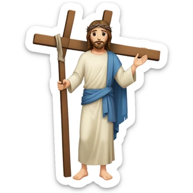 Jesus carrying the cross, fullbody view sticker