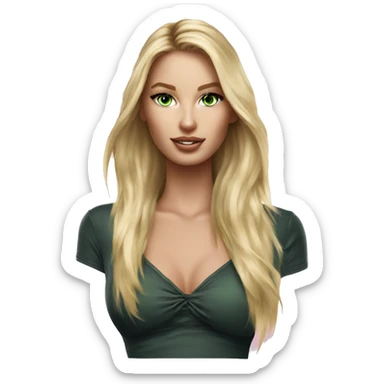 Realistic victoria secret model blonde green eyes  sticker