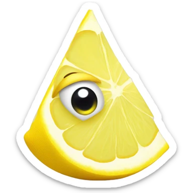 A lemon slice emoji with big cute happy eyes sticker