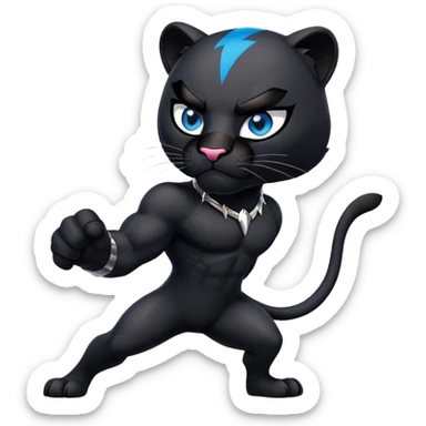 Panther with one blue eye one brown eye  attacking a TikTok logo with the caption LordDapper back up  sticker