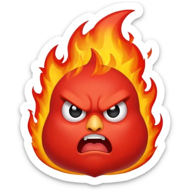 Angry flame death  sticker