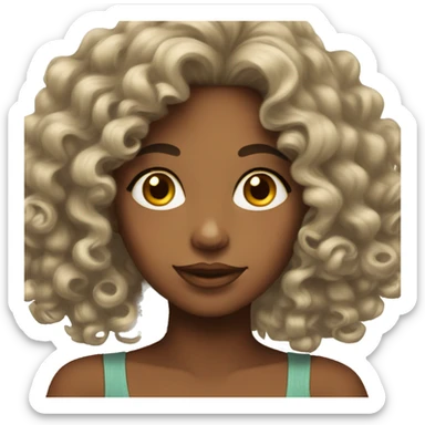 Coquette girl with curly hair sticker