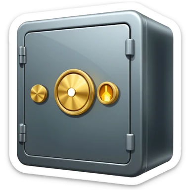 A safe is slightly open and gold is peeking out from inside. sticker