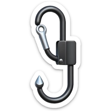 wire and iron hook, black sticker