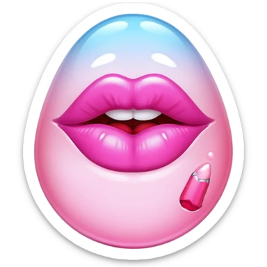 vaso con beso rosado sticker