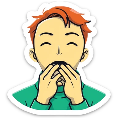 guy choking himself sticker