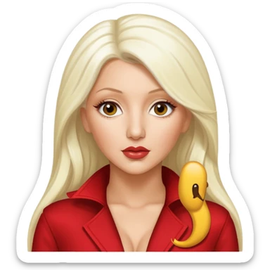 Christina Aguilera with long platinum blonde hair  sticker