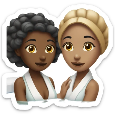 Two girls in a spa day sticker