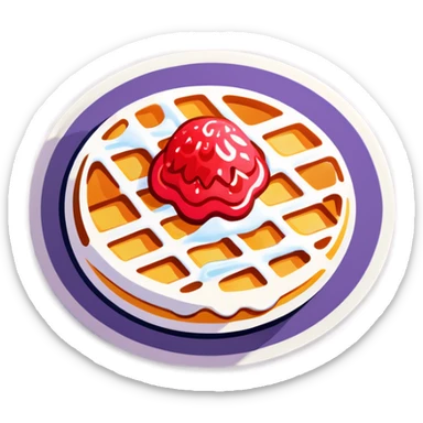 waffle with sugar  sticker