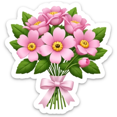 Pink flower bouquet sticker